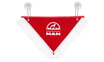 Вымпел "MAN" (26х18 см) бахрома красный