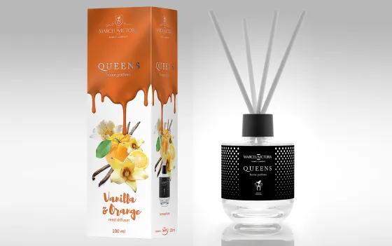Ароматизатор TASOTTI REED DIFFUSER QUEENS (на панель приборов) Vanilla & Orange /1/12