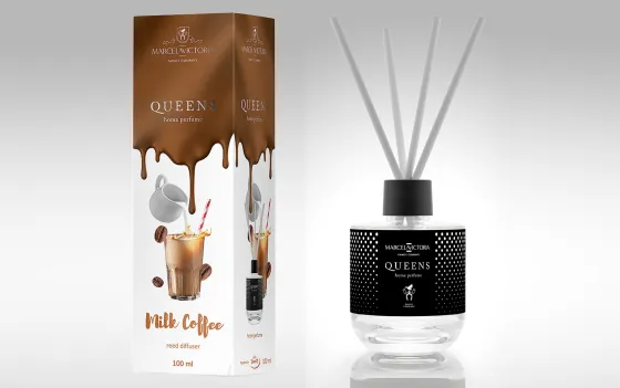 Ароматизатор TASOTTI REED DIFFUSER QUEENS (на панель приборов) Milk Coffee /1/12