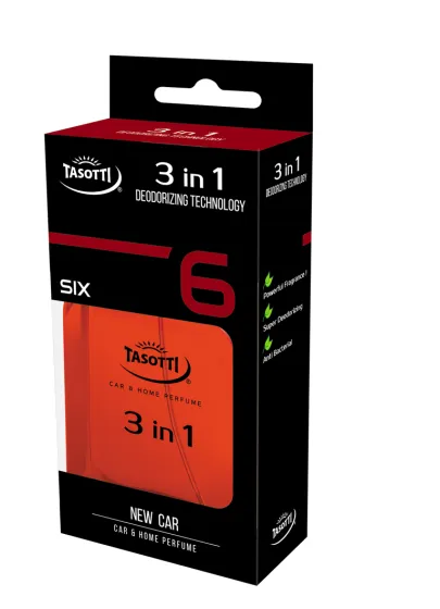 Ароматизатор TASOTTI CAR&HOME PERFUME 3в1 New car с антибактериальным эффектом