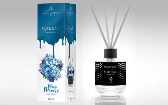 Ароматизатор TASOTTI REED DIFFUSER QUEENS (на панель приборов) Blue Flowers /1/12