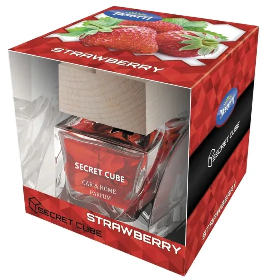 Ароматизатор TASOTTI "SECRET CUBE" Strawberry, духи-спрей с деревянной крышкой, 50мл