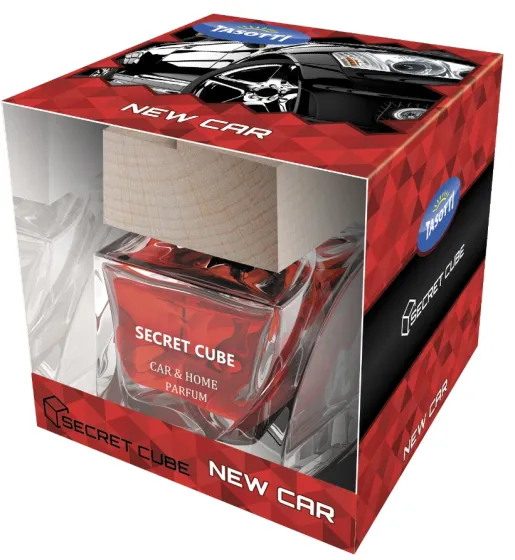 Ароматизатор TASOTTI "SECRET CUBE" New car, духи-спрей с деревянной крышкой, 50мл