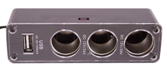 Разветвитель прикуривателя 3 гнезда 1хUSB 12-24V