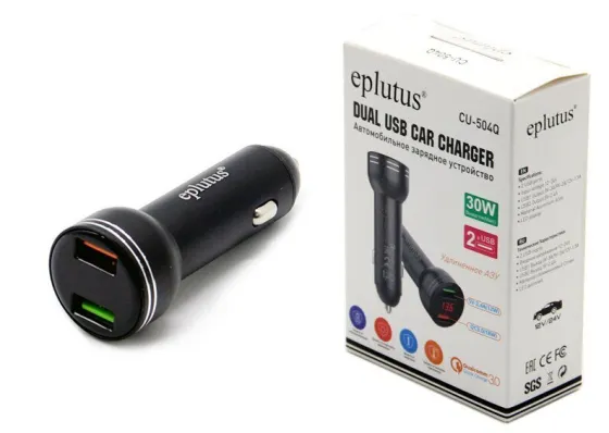 Автомобильное зарядное устройство Eplutus CU-504Q QC 3.0 12-24V