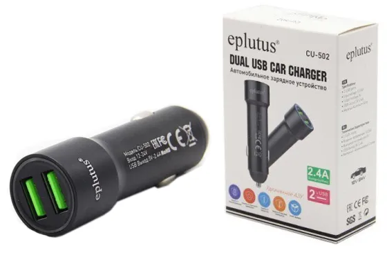 Автомобильное зарядное устройство Eplutus CU-502 12-24V