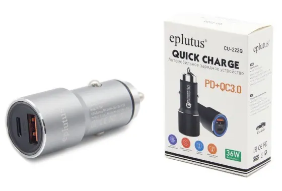 Автомобильное зарядное устройство Eplutus CU-222Q QC 3.0 12-24V