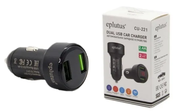 Автомобильное зарядное устройство Eplutus CU-221 12-24V
