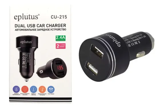 Автомобильное зарядное устройство Eplutus CU-215 12-24V