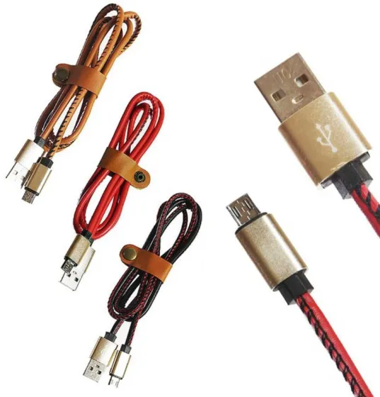Кабель USB 1м Кожаный Lightning