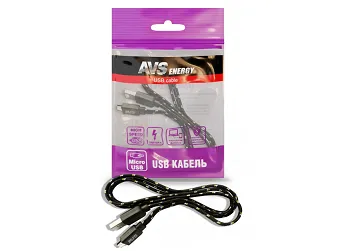 Кабель USB AVS MICRO (1м) MR-321 (плоский текстиль)