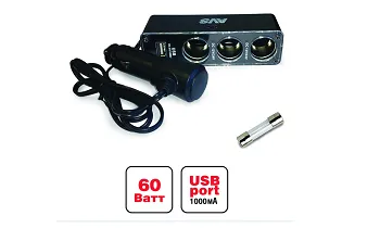 Разветвитель прикуривателя AVS 12-24 (на 3 выхода+USB) CS313U