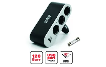 Разветвитель прикуривателя AVS 12-24 (на 3 выхода+USB) CS312U