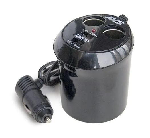 Разветвитель прикуривателя AVS 12-24 (на 2 выхода+2 USB) CS214U