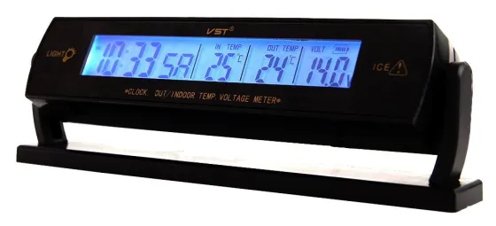 Термометр, часы, вольтметр VST 7013V 12-24V