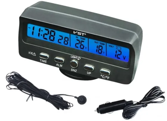 Термометр, часы, вольтметр VST 7045V 12-24V