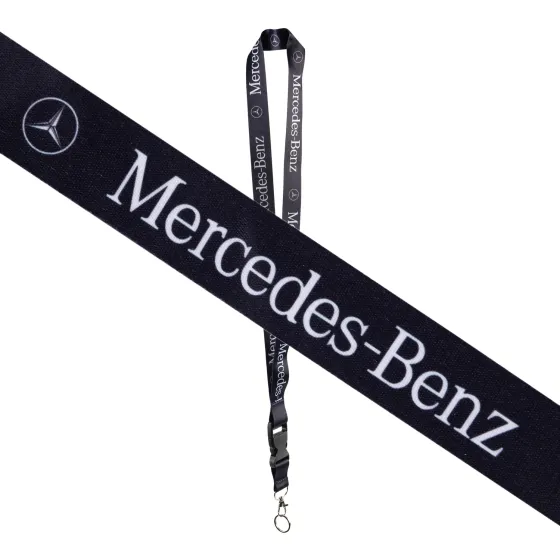 Шнурок на шею с карабином для ключей "MERCEDES" Черный