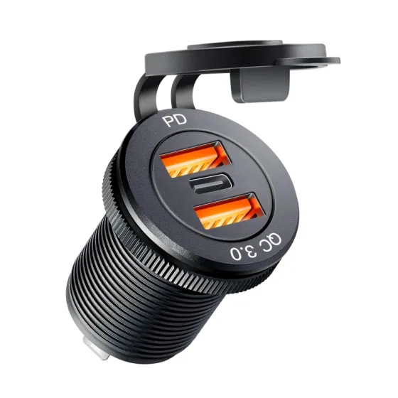 Заглушка врезная круглая 3USB PD PD20W 12-24V