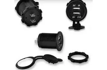 Заглушка врезная круглая 2 USB 12V-24V 3.1A