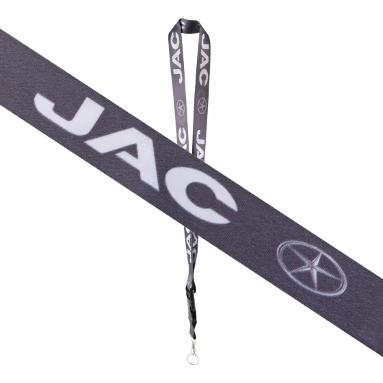 Шнурок на шею с карабином для ключей "JAC" Серый