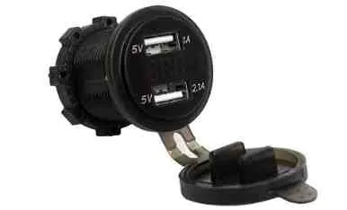 Вольтметр врезной круглый 2 USB 12V-24V 3.1A