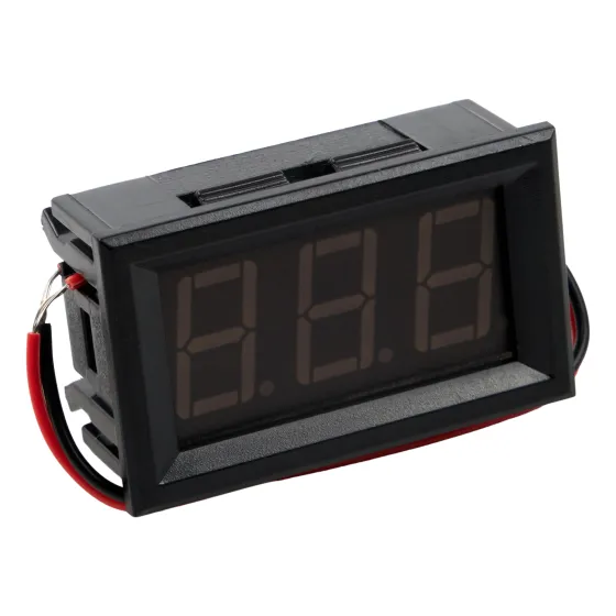 Вольтметр врезной MАХI (квадрат) 0,56" 12-24v