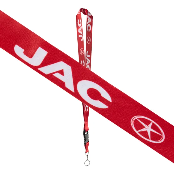 Шнурок на шею с карабином для ключей "JAC" Красный
