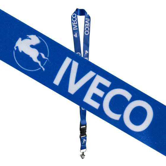 Шнурок на шею с карабином для ключей "IVECO" Синий