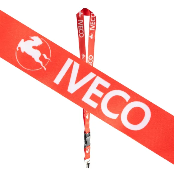 Шнурок на шею с карабином для ключей "IVECO" Красный