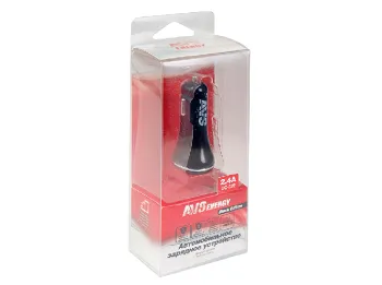 Автомобильное зарядное устройство USB (2 порта) AVS UC-322 (2,4А) Черный