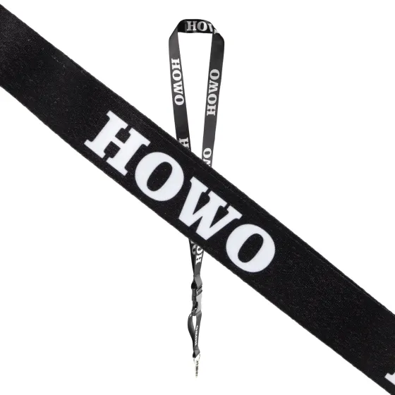 Шнурок на шею с карабином для ключей "HOWO" Черный