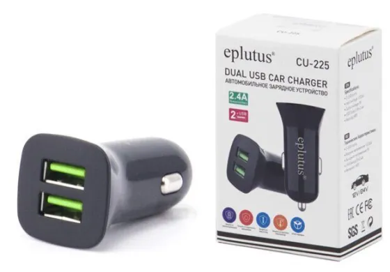 Автомобильное зарядное устройство Eplutus CU-225 12-24V