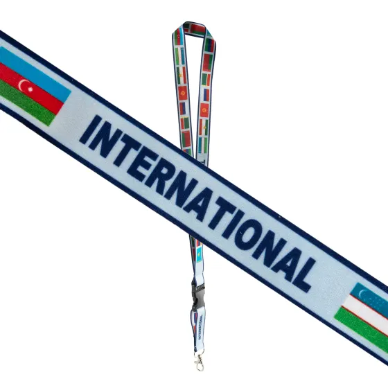 Шнурок на шею с карабином для ключей "INTERNATIONAL"