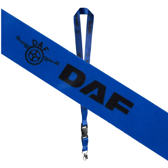 Шнурок на шею с карабином для ключей "DAF" Cиний