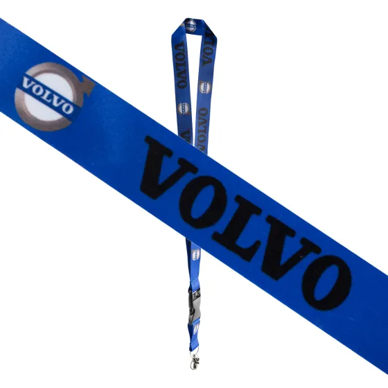 Шнурок на шею с карабином для ключей "VOLVO" Синий