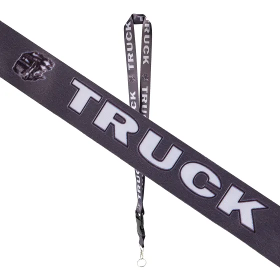 Шнурок на шею с карабином для ключей "TRUCK" Серый