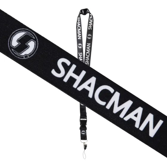 Шнурок на шею с карабином для ключей "SHACMAN" Черный