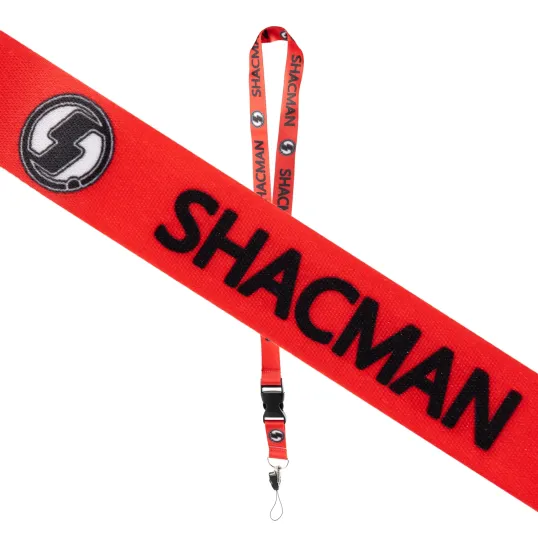 Шнурок на шею с карабином для ключей "SHACMAN" Красный
