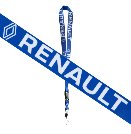 Шнурок на шею с карабином для ключей "RENAULT" Синий