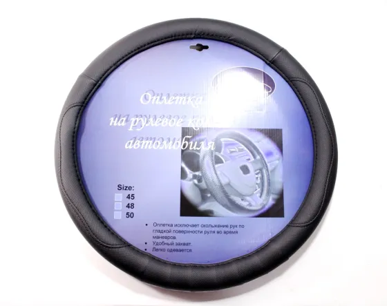 Оплетка на руль 50*10см кож/зам XXXXL Grand Car Черная 1/25
