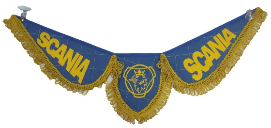 Вымпел тройной эко-кожа стеганная Scania синий