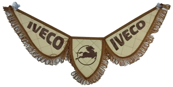 Вымпел тройной эко-кожа стеганная Iveco бежевый
