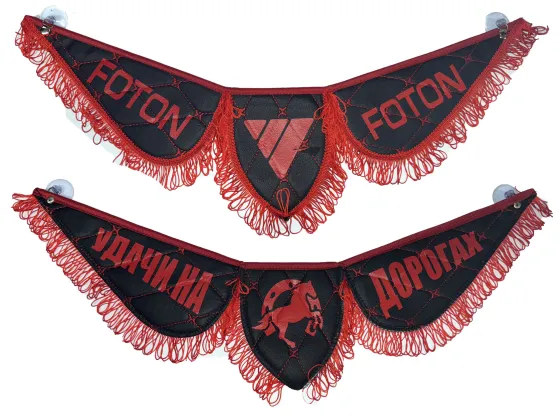 Вымпел тройной эко-кожа стеганная FOTON Черный