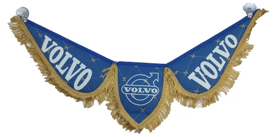 Вымпел тройной эко-кожа стеганная Volvo синий