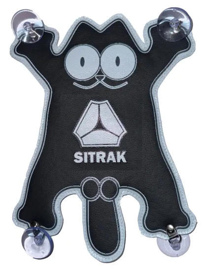 Вымпел Кот - Саймон с логотипом SITRAK Черный