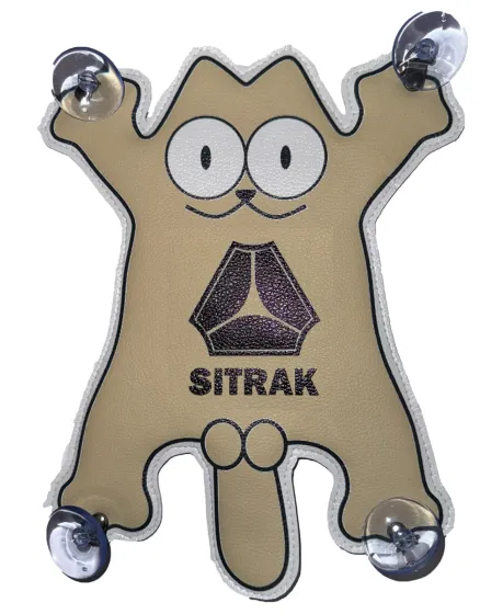 Вымпел Кот - Саймон с логотипом SITRAK Бежевый