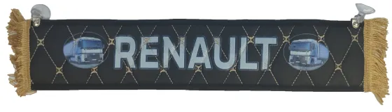 Вымпел 500х100мм эко-кожа Renault / пустой черный