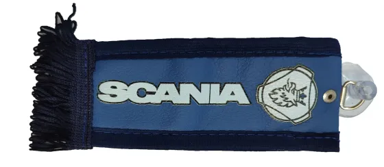 Вымпел 150х60мм эко-кожа Scania синий