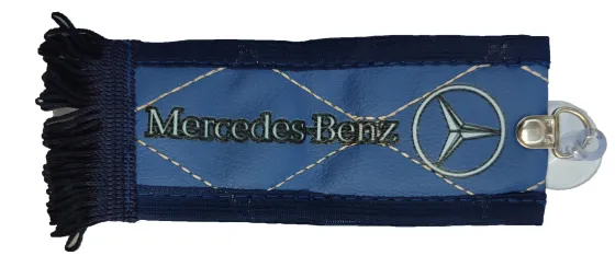 Вымпел 150х60мм эко-кожа Mercedes синий