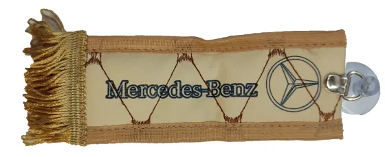 Вымпел 150х60мм эко-кожа Mercedes бежевый